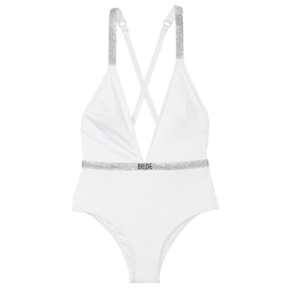New! Victorias Secret BRIDE shine strap bling One-Piece Swimsuit 3852 - Picture 8 of 9